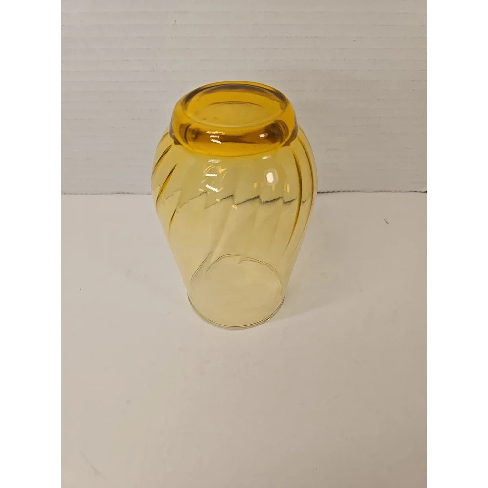 Anchor Hocking Regal‎ Honey Gold Flat Tumbler Glasses Swirl Optic